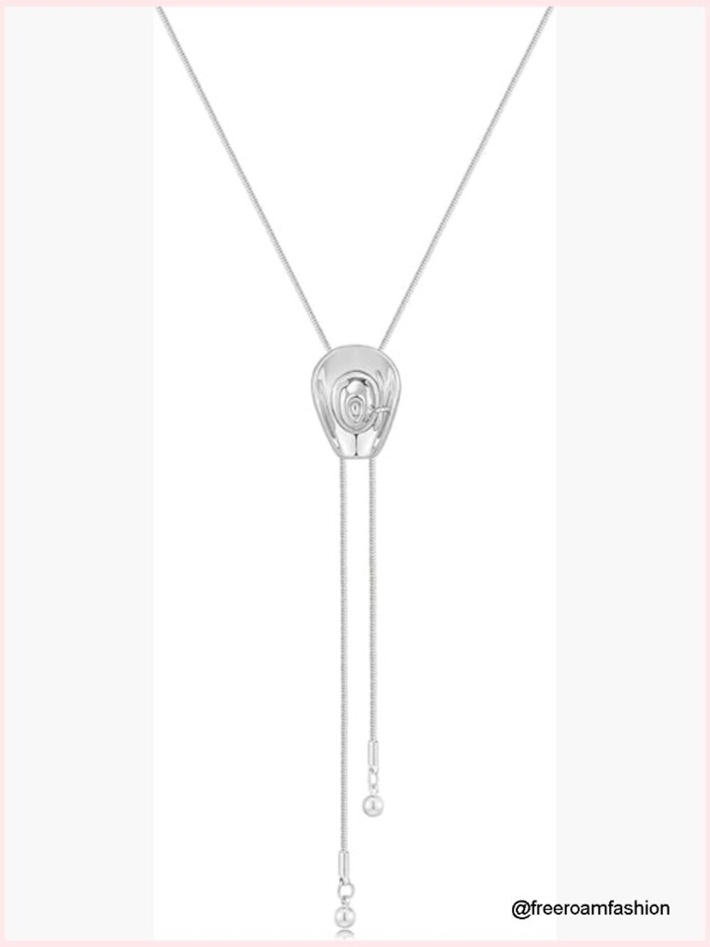Western Cowgirl Hat Necklace - Bolo Tie Y-Chain Pendant Jewelry